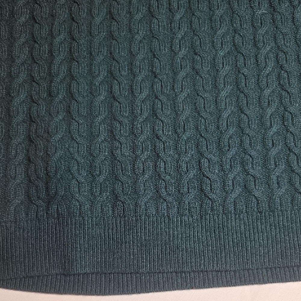 Theory Men's Teal Cable Knit Crewneck Sweater - Picture 5 of 8